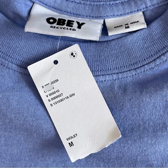 ❌SOLD❌Obey Timeless Recycled Pocket Long sleeve T-shirt Violet size Medium NWT - Picture 5 of 8